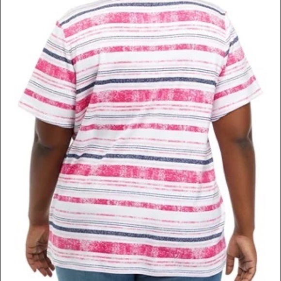 Kim Rogers Short Sleeve Printed Crew Neck Cotton Tee - 1X - Picture 3 of 5